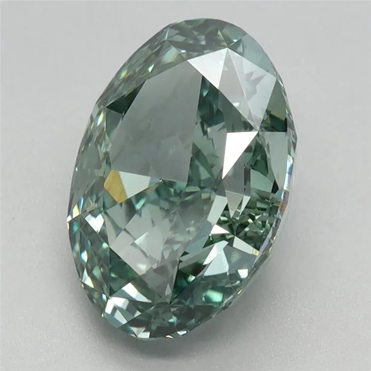 2.51ct Oval Lab Grown Diamond (Colour Fancy Vivid Green, Clarity VS1, IGI Certified)