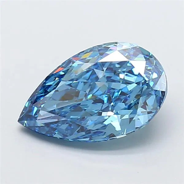 2.51ct Pear Lab Grown Diamond (Colour Fancy Vivid Blue, Clarity VS1, IGI Certified)
