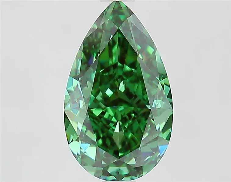 2.51ct Pear Lab Grown Diamond (Colour Fancy Vivid Green, Clarity VS1, IGI Certified)