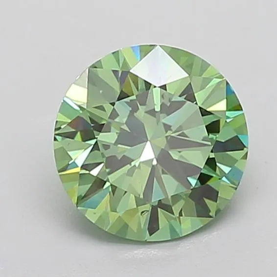 2.52ct Round Lab Grown Diamond (Colour Fancy Vivid Green, Clarity VS2, Cut EX, IGI Certified)