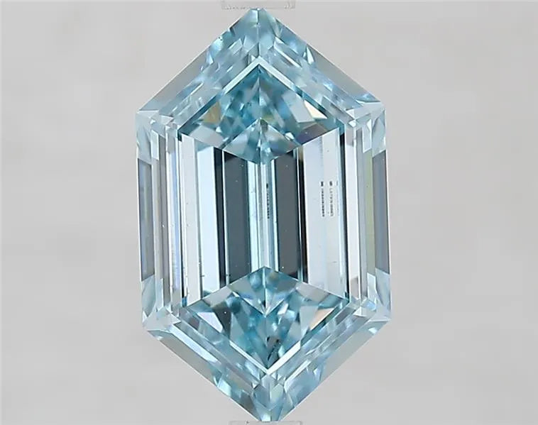 2.53ct Hexagonal Lab Grown Diamond (Colour Fancy Intense Greenish Blue, Clarity VS1, IGI Certified)