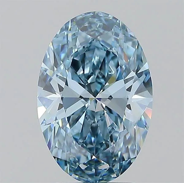 2.53ct Oval Lab Grown Diamond (Colour Fancy Vivid Blue, Clarity VS1, IGI Certified)