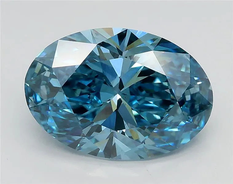 2.54ct Oval Lab Grown Diamond (Colour Fancy Vivid Blue, Clarity VS2, IGI Certified)
