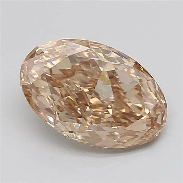 2.54ct Oval Lab Grown Diamond (Colour Light Brown, Clarity VS1, IGI Certified)