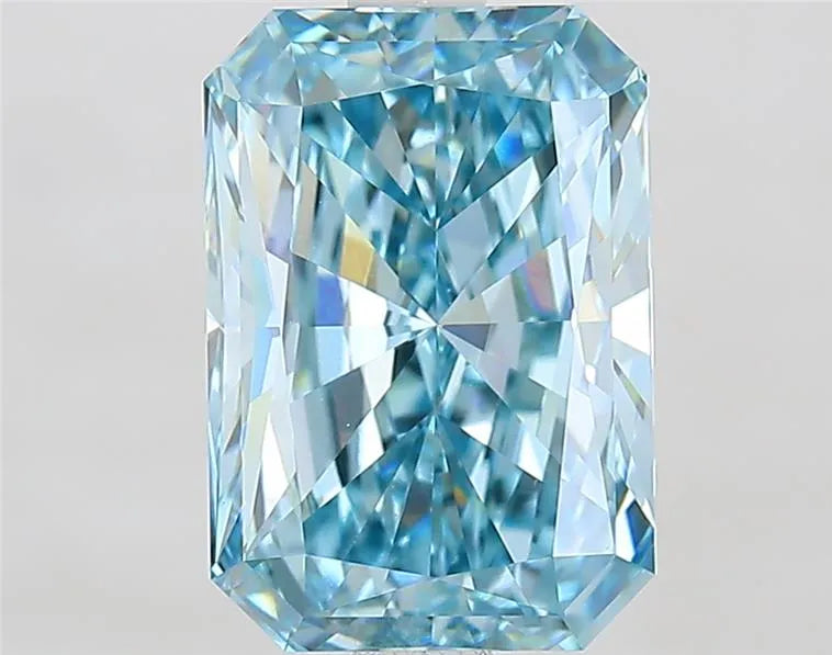 2.55ct Radiant Lab Grown Diamond (Colour Fancy Vivid Green Blue, Clarity VS1, IGI Certified)