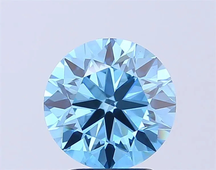 2.55ct Round Lab Grown Diamond (Colour Fancy Vivid Blue, Clarity VS1, Cut EX, Uncertified)