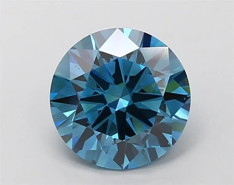 2.55ct Round Lab Grown Diamond (Colour Fancy Vivid Blue, Clarity VS2, Cut EX, IGI Certified)