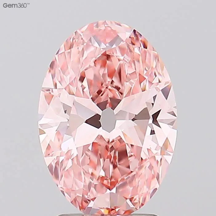 2.57ct Oval Lab Grown Diamond (Colour Fancy Vivid Pink, Clarity VS1, IGI Certified)