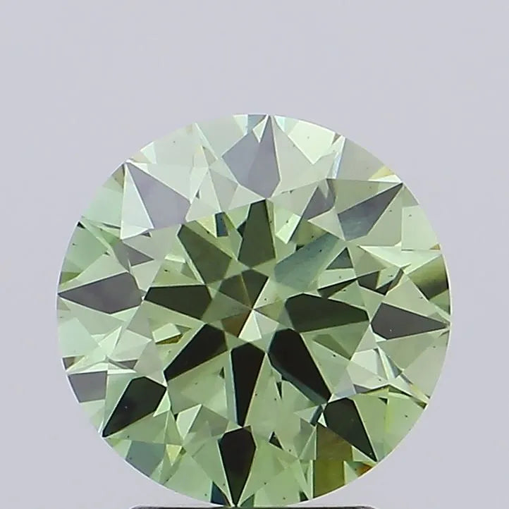 2.57ct Round Lab Grown Diamond (Colour Fancy Vivid Green, Clarity VS1, Cut ID, IGI Certified)