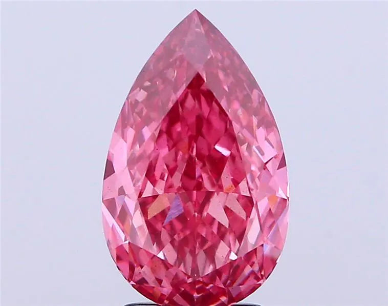 2.58ct Pear Lab Grown Diamond (Colour Fancy Vivid Pink, Clarity VS2, Uncertified)