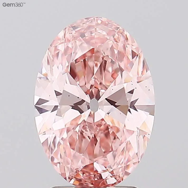 2.59ct Oval Lab Grown Diamond (Colour Fancy Vivid Pink, Clarity VS2, IGI Certified)