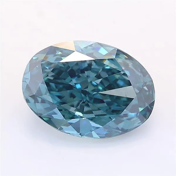 2.63ct Oval Lab Grown Diamond (Colour Fancy Deep Blueish Green, Clarity VS1, IGI Certified)