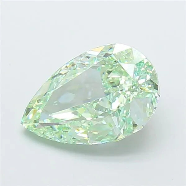 2.63ct Pear Lab Grown Diamond (Colour Fancy Vivid Green, Clarity VVS2, IGI Certified)