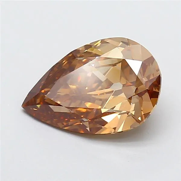 2.66ct Pear Lab Grown Diamond (Colour Fancy Brown, Clarity VVS2, IGI Certified)