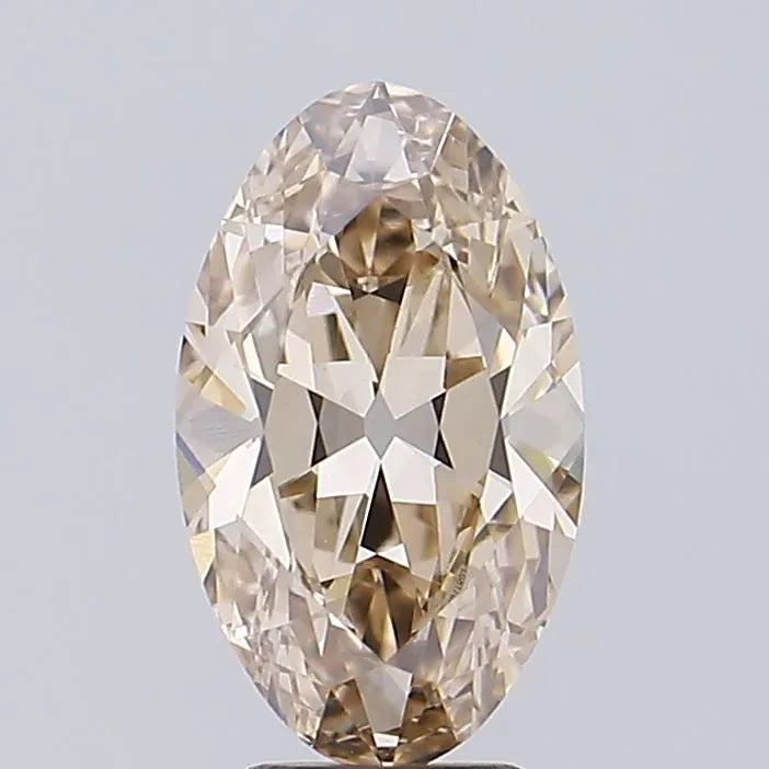 2.69ct Oval Lab Grown Diamond (Colour Fancy Light Brown, Clarity VVS2, IGI Certified)