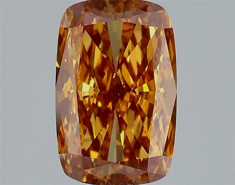 2.71ct Cushion modified Lab Grown Diamond (Colour Fancy Vivid Brown Orange, Clarity VS1, IGI Certified)