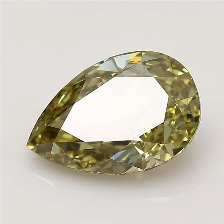 2.71ct Pear Natural Diamond (Colour Yellow, Clarity VVS1, GIA Certified)
