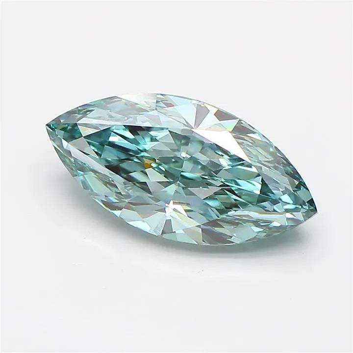 2.75ct Marquise Lab Grown Diamond (Colour Fancy Vivid Blueish Green, Clarity VVS2, IGI Certified)