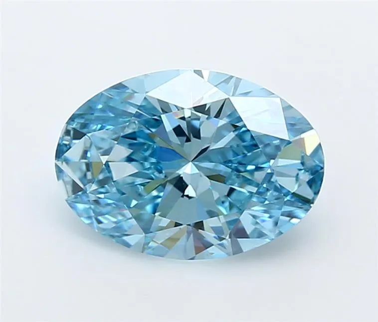2.83ct Oval Lab Grown Diamond (Colour Fancy Vivid Blue, Clarity VVS2, IGI Certified)