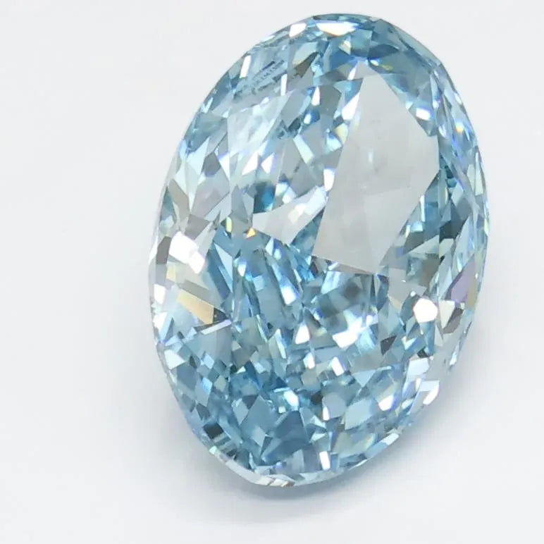 2.86ct Oval Lab Grown Diamond (Colour Fancy Vivid Blue, Clarity VS1, IGI Certified)