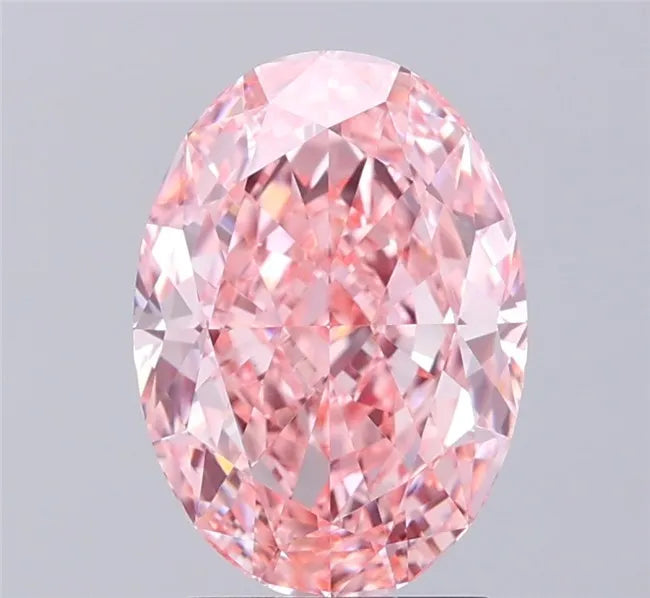 2.89ct Oval Lab Grown Diamond (Colour Fancy Vivid Pink, Clarity VVS2, IGI Certified)