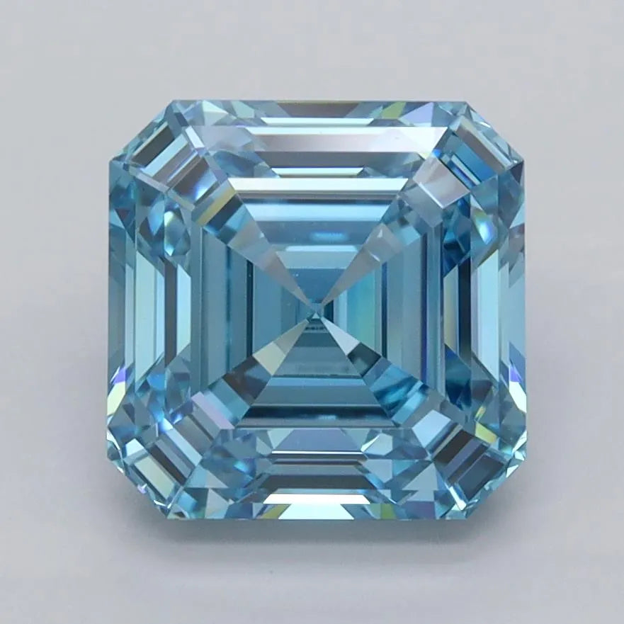 3.00ct Asscher Lab Grown Diamond (Colour Fancy Vivid Blue, Clarity VVS1, IGI Certified)