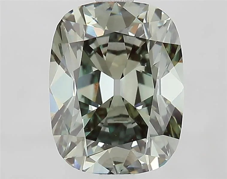 3.00ct Cushion brilliant Lab Grown Diamond (Colour Fancy Vivid Green, Clarity VVS2, IGI Certified)