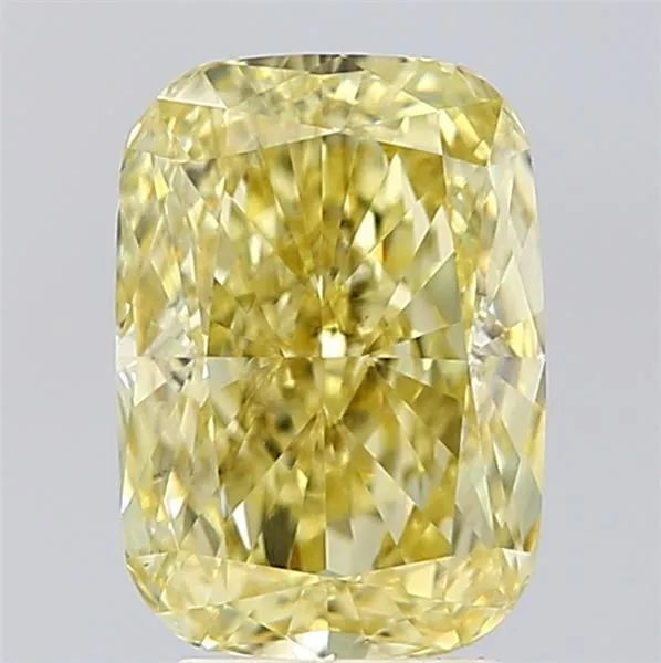 3.00ct Cushion modified Lab Grown Diamond (Colour Fancy Intense Yellow, Clarity VS2, IGI Certified)