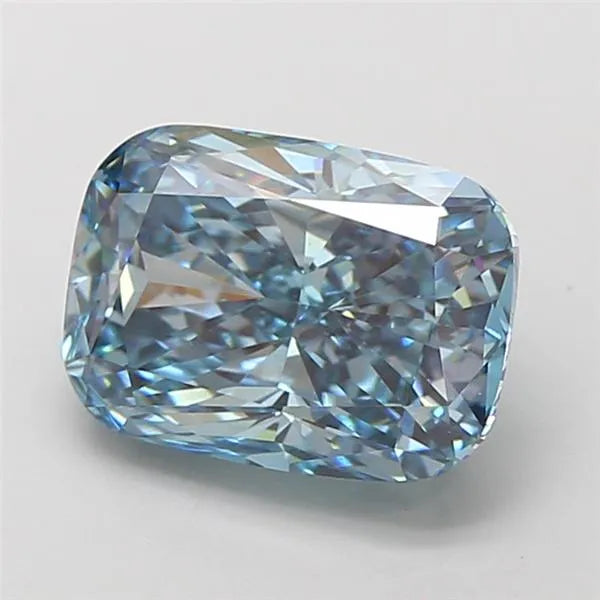 3.00ct Cushion modified Lab Grown Diamond (Colour Fancy Vivid Blue, Clarity VS1, IGI Certified)