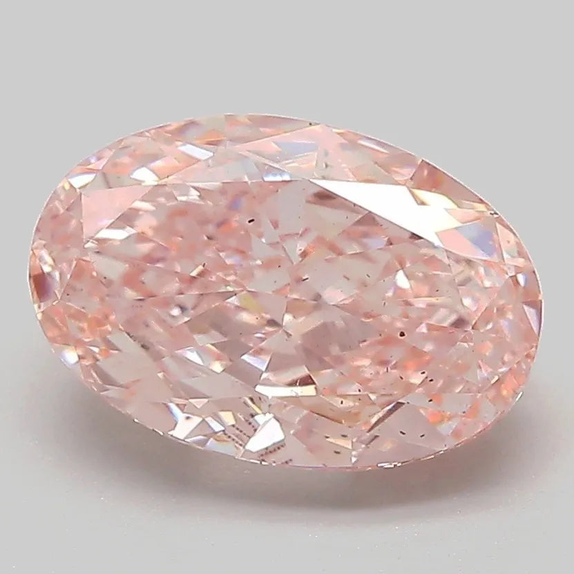 3.00ct Oval Lab Grown Diamond (Colour Fancy Intense Pink, Clarity SI1, IGI Certified)