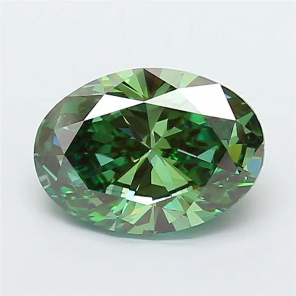 3.00ct Oval Lab Grown Diamond (Colour Fancy Vivid Green, Clarity VS1, IGI Certified)