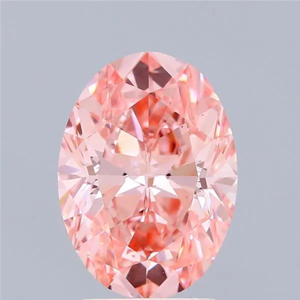 3.00ct Oval Lab Grown Diamond (Colour Fancy Vivid Pink, Clarity VS1, IGI Certified)