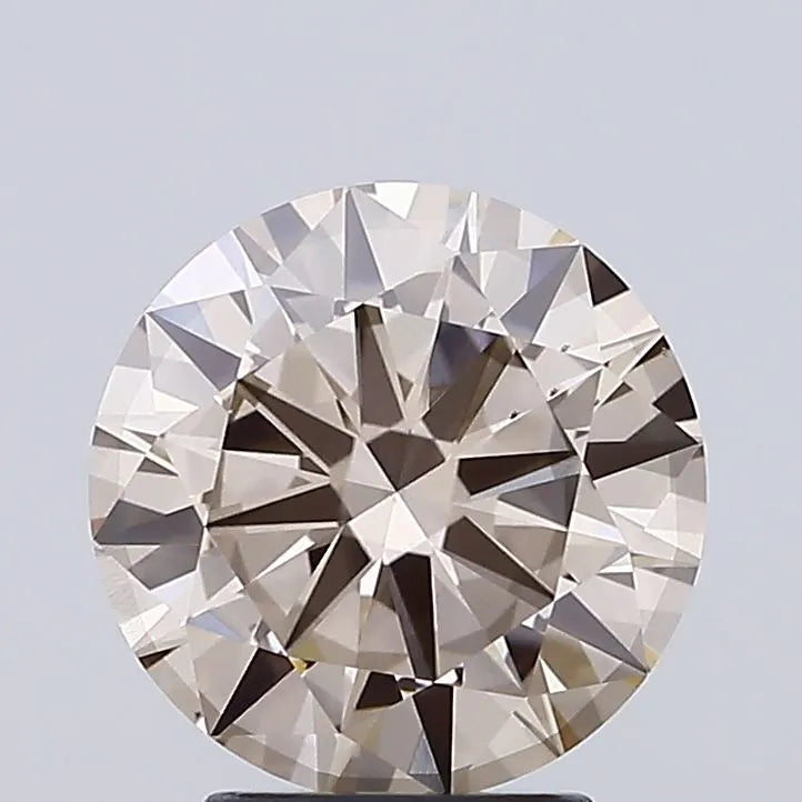 3.00ct Round Lab Grown Diamond (Colour Fancy Light Brown, Clarity VS2, Cut VG, IGI Certified)