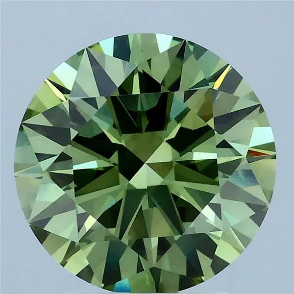 3.00ct Round Lab Grown Diamond (Colour Fancy Vivid Green, Clarity VS1, Cut EX, IGI Certified)