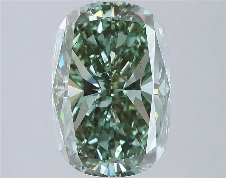 3.01ct Cushion brilliant Lab Grown Diamond (Colour Fancy Vivid Green, Clarity VS2, Cut EX, Uncertified)