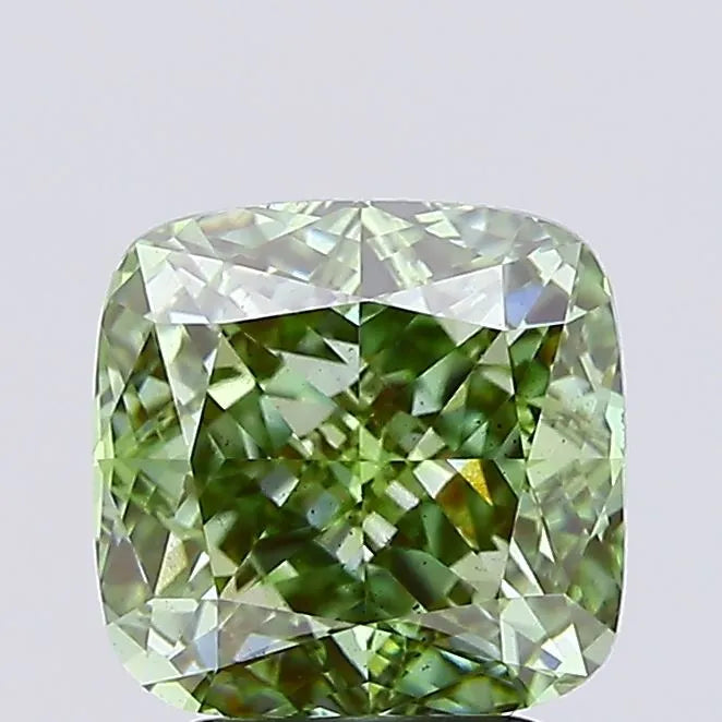 3.01ct Cushion modified Lab Grown Diamond (Colour Fancy Vivid Green, Clarity SI1, IGI Certified)