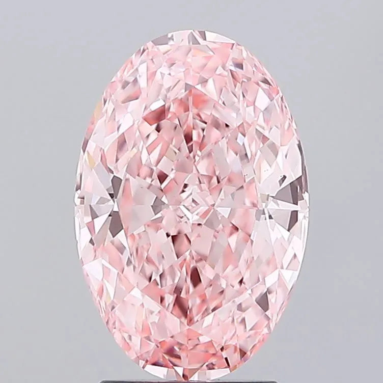 3.01ct Oval Lab Grown Diamond (Colour Fancy Vivid Pink, Clarity VS1, IGI Certified)