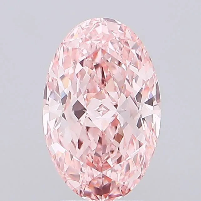 3.01ct Oval Lab Grown Diamond (Colour Fancy Vivid Pink, Clarity VVS2, IGI Certified)