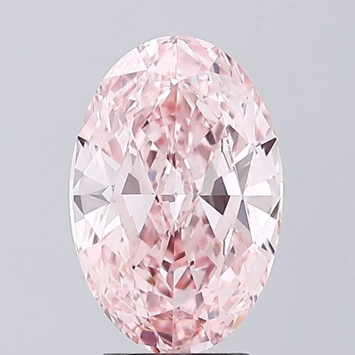 3.01ct Oval Lab Grown Diamond (Colour Fancy Vivid Pink, Clarity VVS2, IGI Certified)