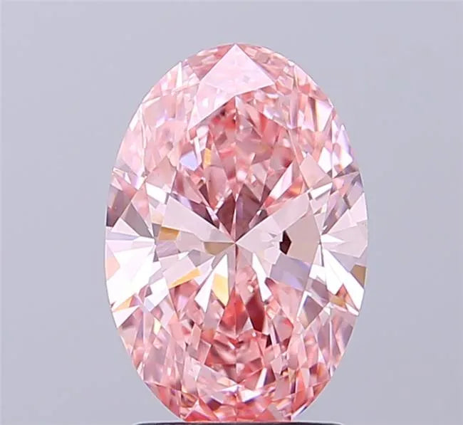 3.02ct Oval Lab Grown Diamond (Colour Fancy Vivid Pink, Clarity VVS2, IGI Certified)