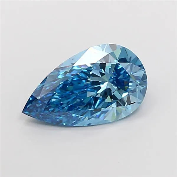 3.02ct Pear Lab Grown Diamond (Colour Fancy Vivid Blue, Clarity VS1, IGI Certified)