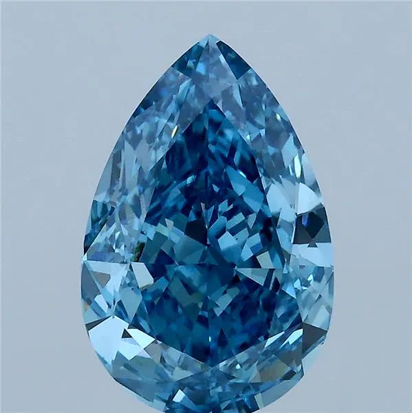 3.02ct Pear Lab Grown Diamond (Colour Fancy Vivid Blue, Clarity VS1, IGI Certified)