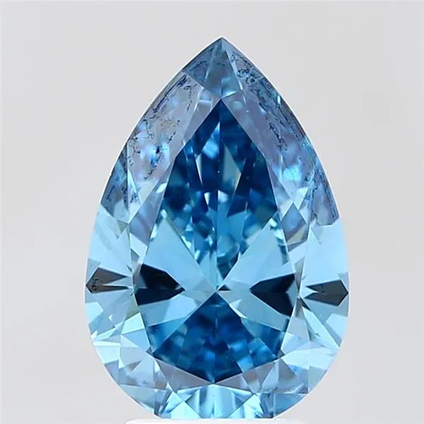 3.02ct Pear Lab Grown Diamond (Colour Fancy Vivid Blue, Clarity VS1, Uncertified)