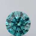 3.02ct Round Lab Grown Diamond (Colour Fancy Vivid Greenish Blue, Clarity SI1, Cut ID, IGI Certified)