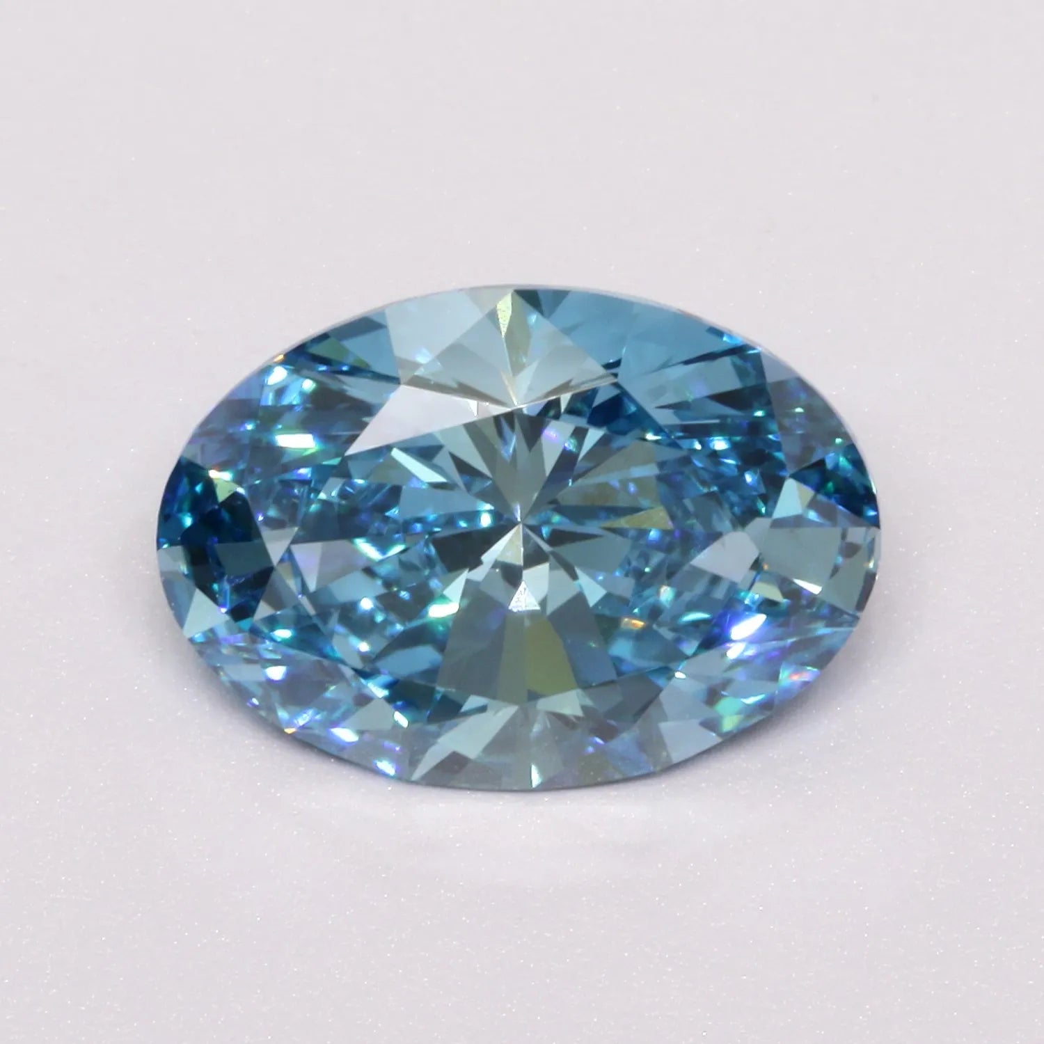 3.03ct Oval Lab Grown Diamond (Colour Fancy Vivid Blue, Clarity VS1, IGI Certified)
