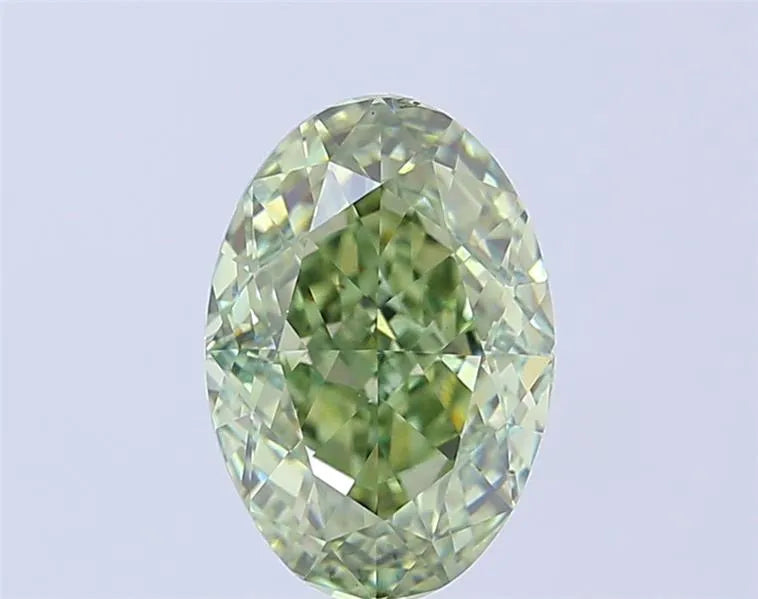 3.03ct Oval Lab Grown Diamond (Colour Fancy Vivid Green, Clarity VS2, IGI Certified)