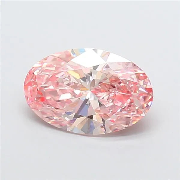 3.05ct Oval Lab Grown Diamond (Colour Fancy Vivid Pink, Clarity VS2, IGI Certified)