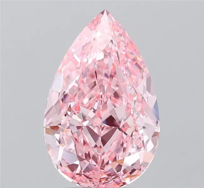 3.05ct Pear Lab Grown Diamond (Colour Fancy Vivid Pink, Clarity VS1, IGI Certified)