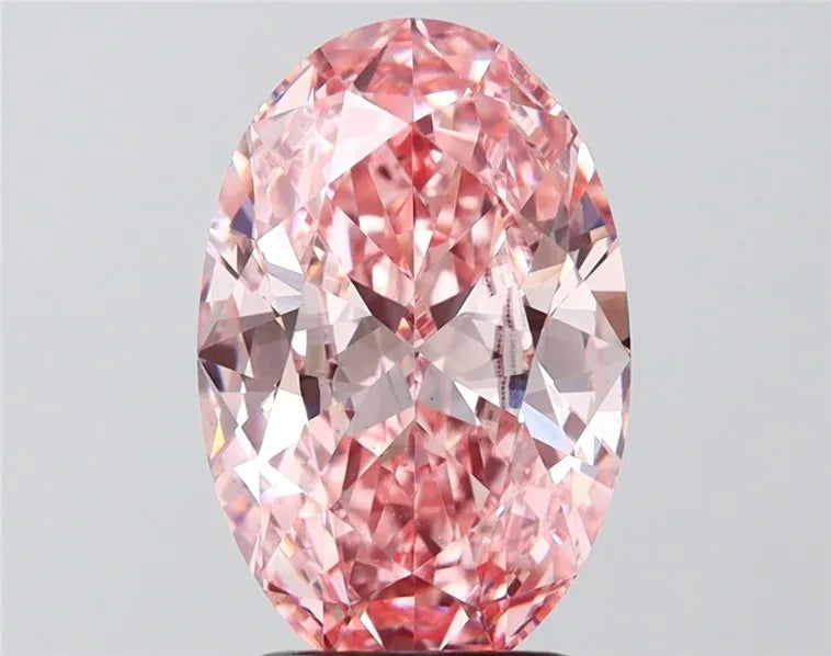 3.06ct Oval Lab Grown Diamond (Colour Fancy Vivid Pink, Clarity VS2, IGI Certified)