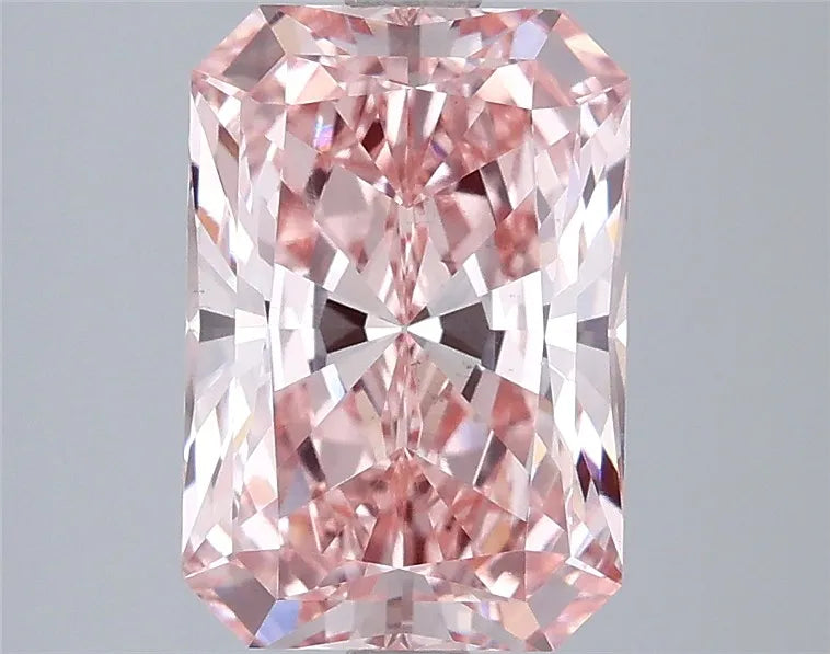 3.06ct Radiant Lab Grown Diamond (Colour Fancy Vivid Pink, Clarity VS2, IGI Certified)